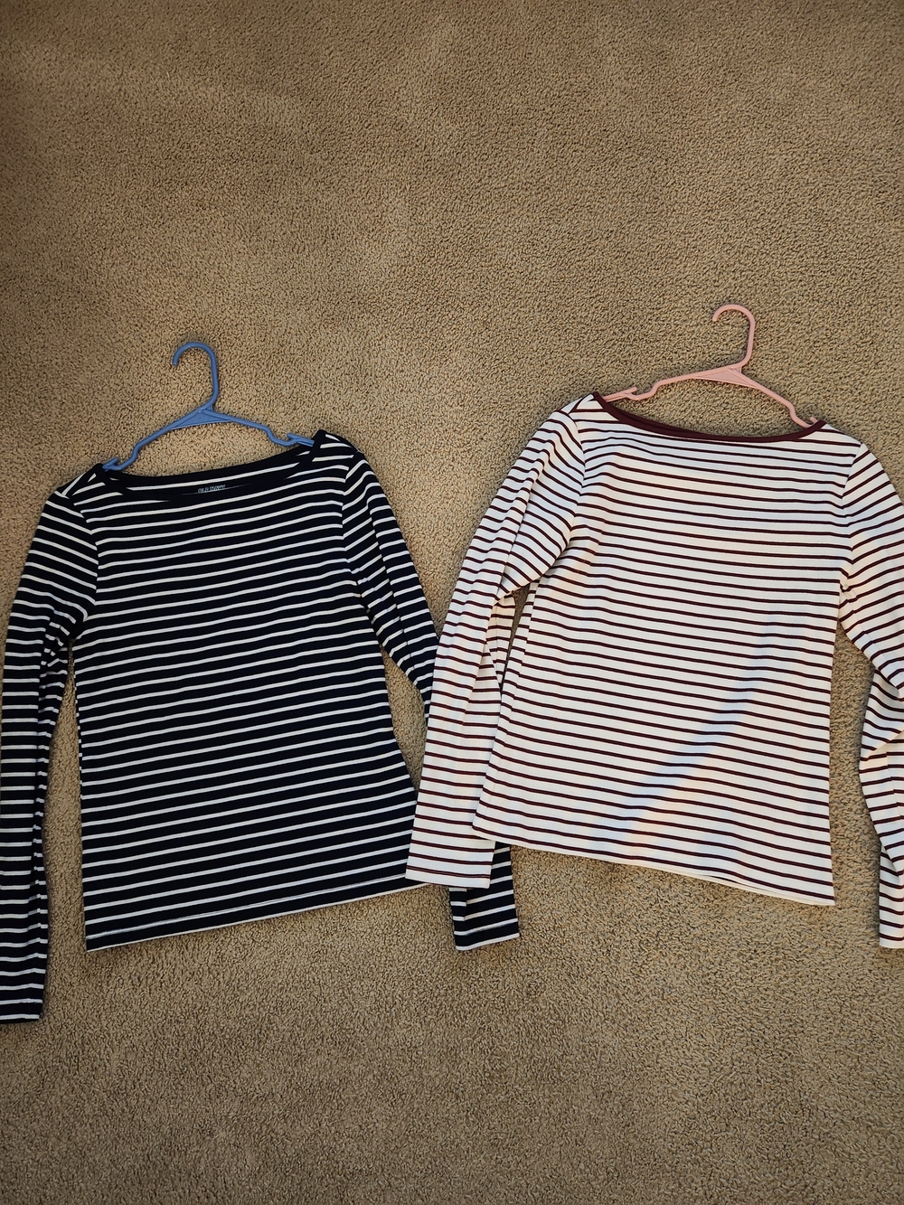 Old Navy Striped Long-Sleeve Boatneck T-Shirt Large